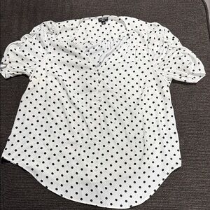 Torrid Black and White Polka Dot Blouse